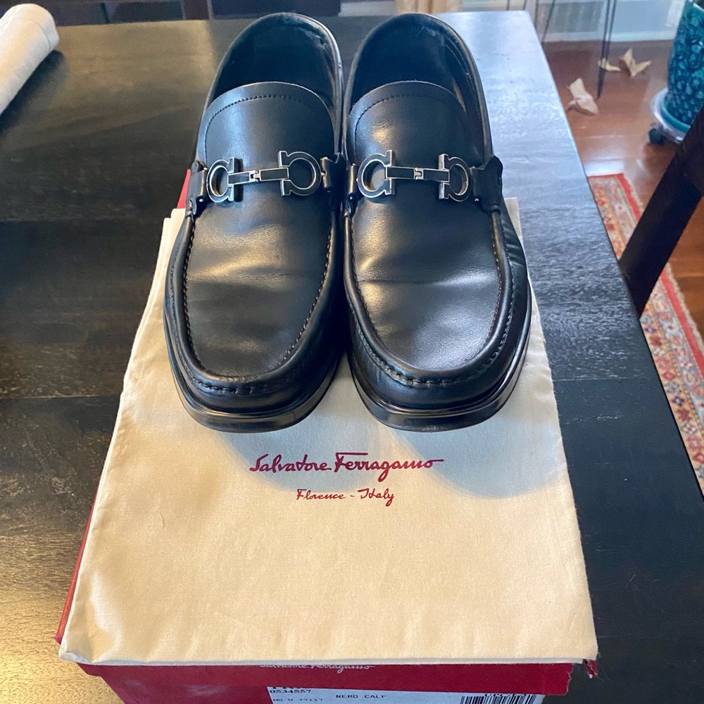 Salvatore Ferragamo Men’s Tris Horsebit Loafers - Size 8 1/2